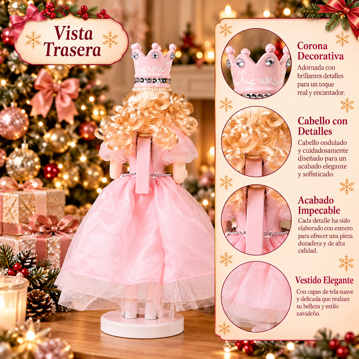Cascanueces Princesa Sugar Plum de 14” – Decoración Navideña