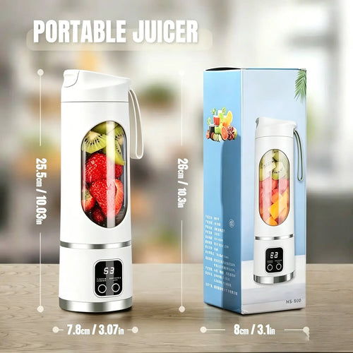 【Summer Sale Deals】 Portable 15.22 Oz USB Rechargeable Personal Blender with LED Display, Durable Abs Material, Perfect for Smoothies & Juices, Home Kitchen Essential,Home Essentials