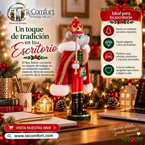Rey Ratón de El Cascanueces 30 cm – Figura Navideña de Madera